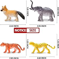 Vista 5 de ValeforToy - Figura de animales, 54 piezas de minijuguetes de la selva, diseño realista de vinilo salvaje, recuerdos de fiesta de aprendizaje