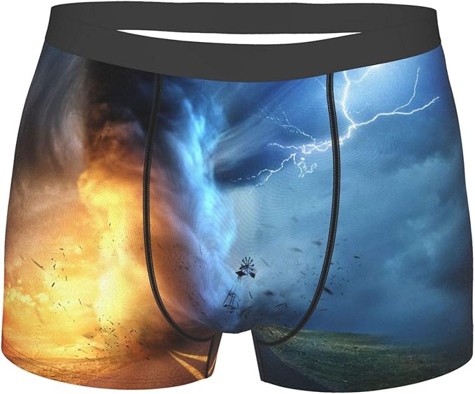 Men's Underwear, A Dramatic Storm At Sunset Producing A Powerful