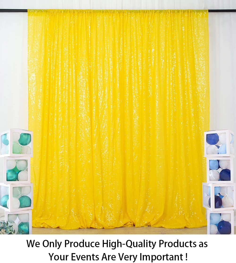 Yellow Sequin Backdrop with Balloons