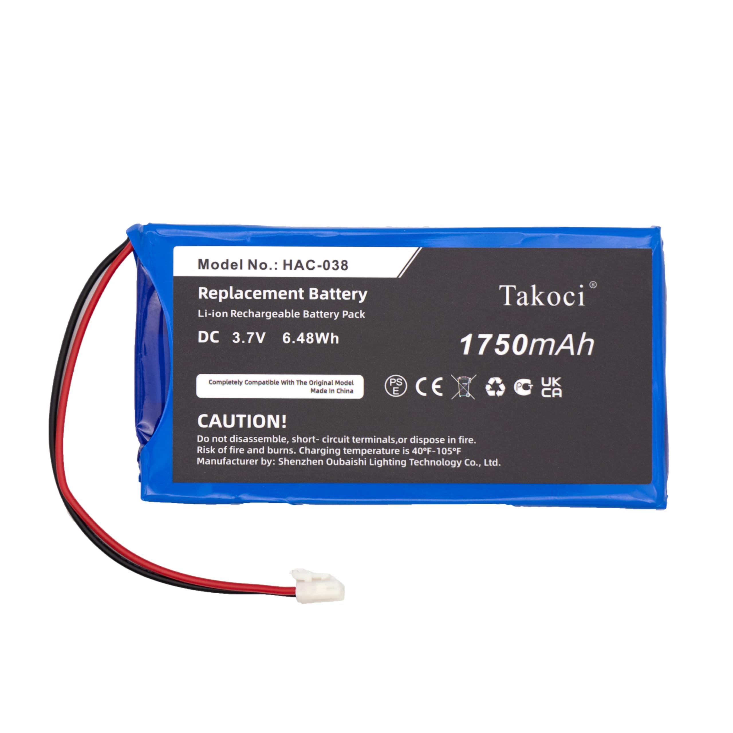 KOVHIHAV Replacement Battery Compatible with Home Circuit, Mario Kart Live,fits Part No HAC-038, 3.7V 1750mAh / 6.48Wh
