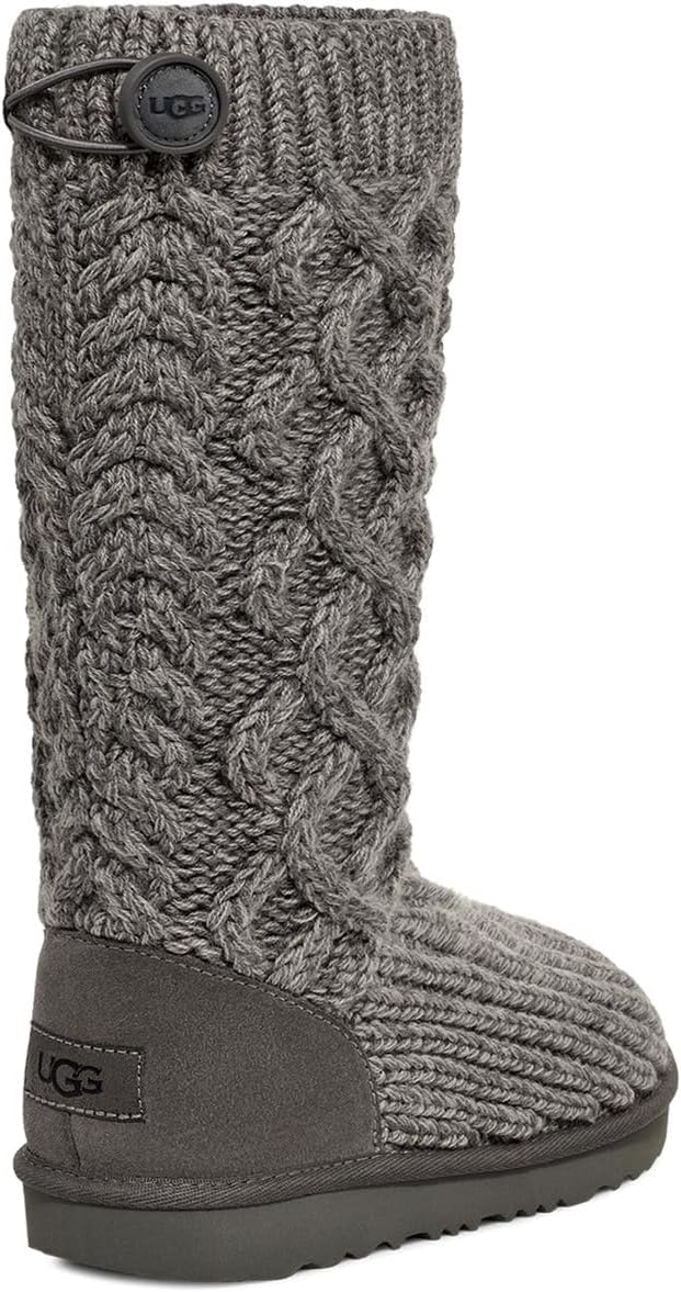 Grey Knit Uggs Women's Classic Cardi Cabled Knit Boot Grey