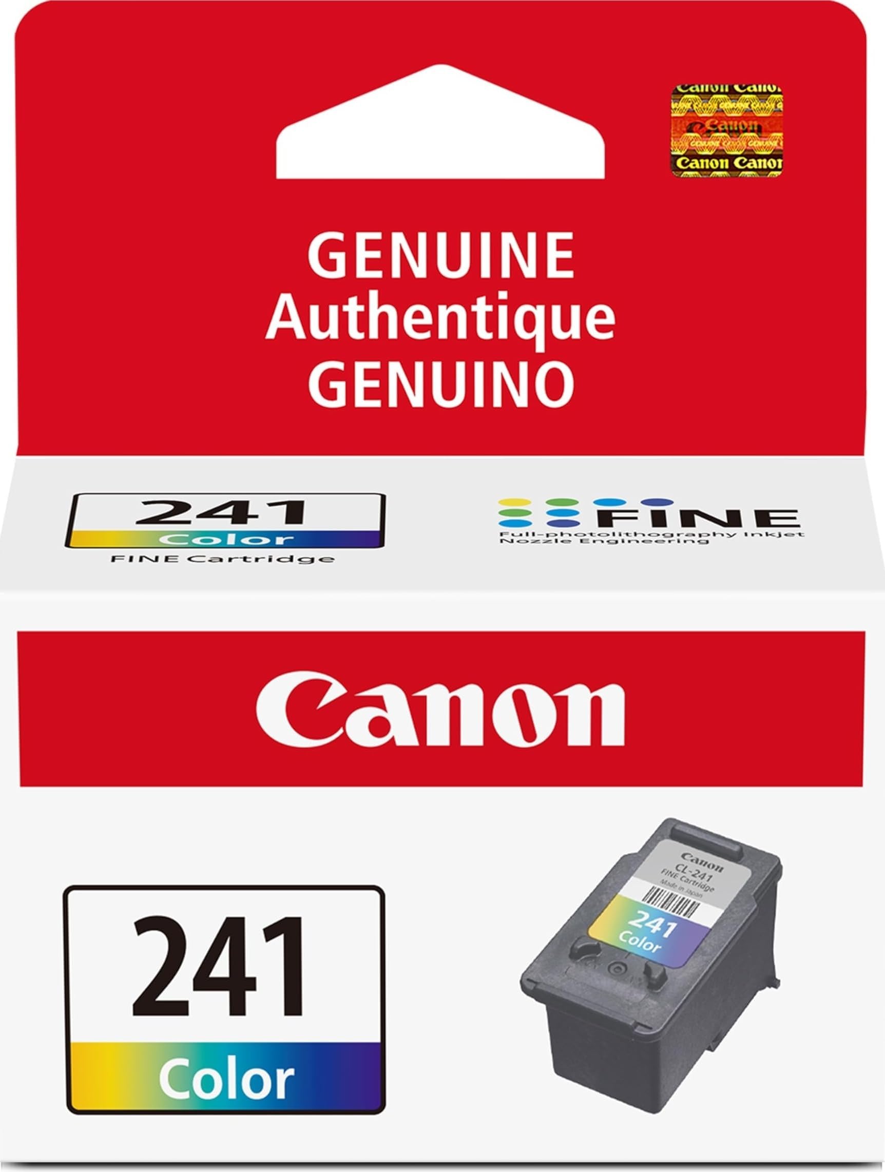 Canon CL-241 Genuine Color Ink Cartridge, Compatible with MG2120/3120/4120, MX512/432/472/372/392/522/532/452, MG2220/3220/4220/3520/3620, TS5120