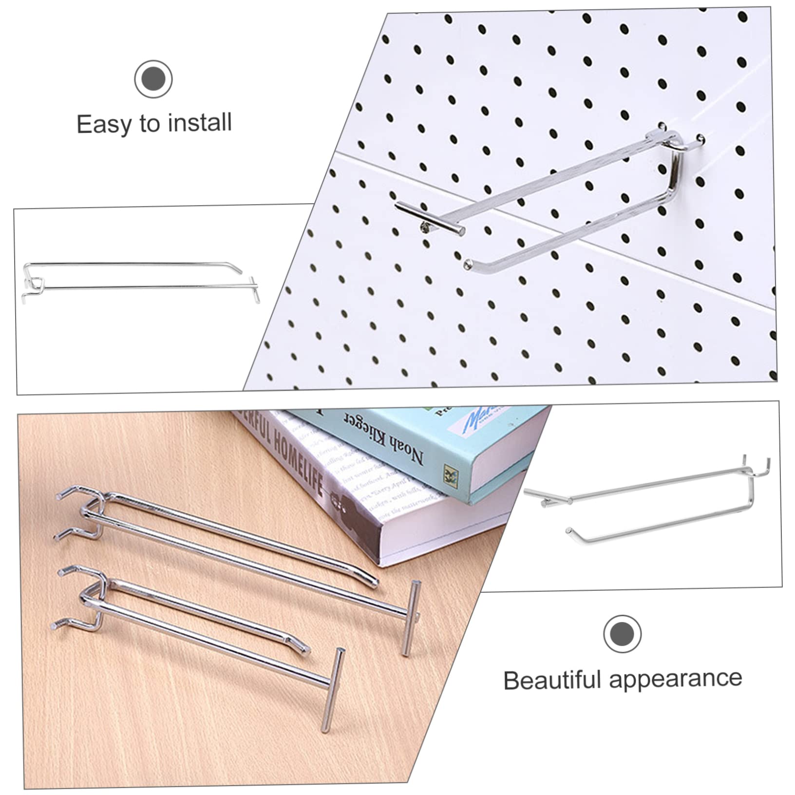 3 Set Ganci Per Pegboard Metallo Per Organizzatore Da Muro Per Garage E Negozi Resistenti E Facili Da Installare Per Utensili E Articoli 6 Pezzi*3