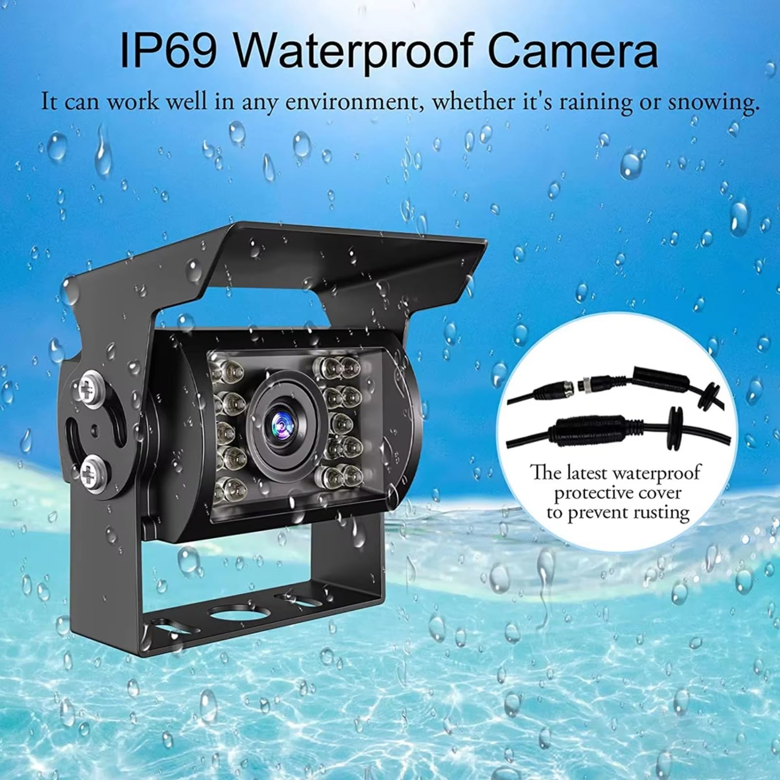 Zamiennik kamery cofania samochodu, do monitora 1080p HD, wodoodporna kamera cofania IP69, szeroki kąt widzenia, kamera cofania, tylna kamera samochodowa