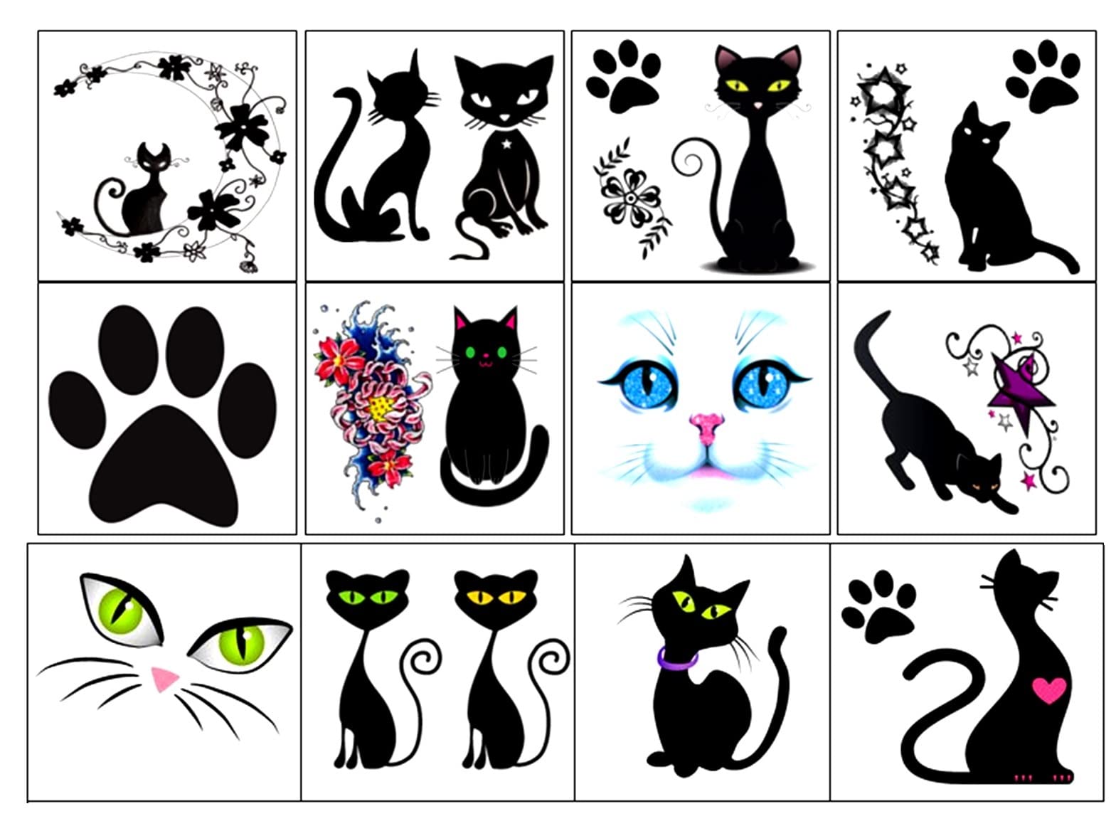 Kaz Creations Cat Temporary Tattoo C1 Cat Kitten Collection (Cat Temporary Tattoo C1)