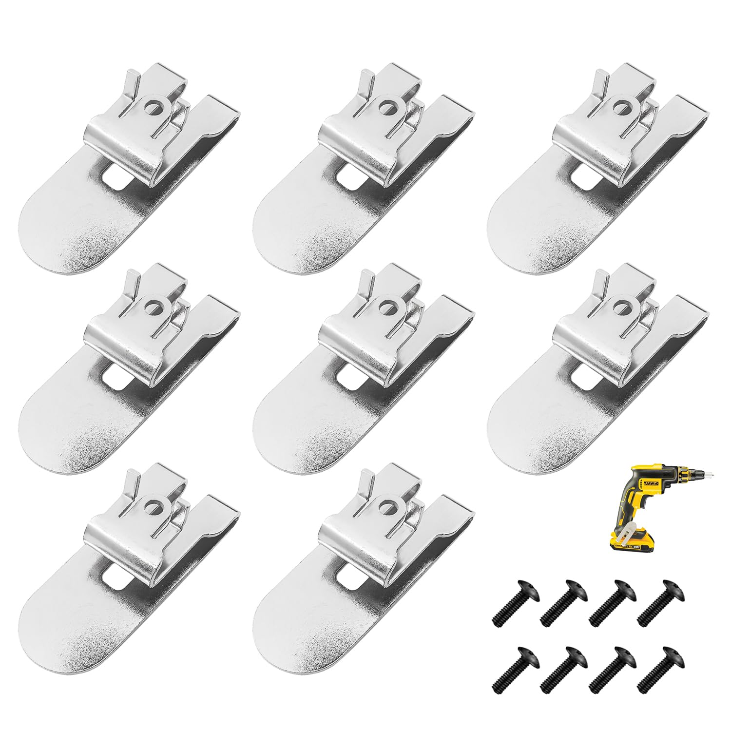 8PCS N435687 Belt Hook Clip with Glue Dispensing Anti loosening Screw for DeWalt DCF620 DCF620B DCF622 Drywall Screwgun