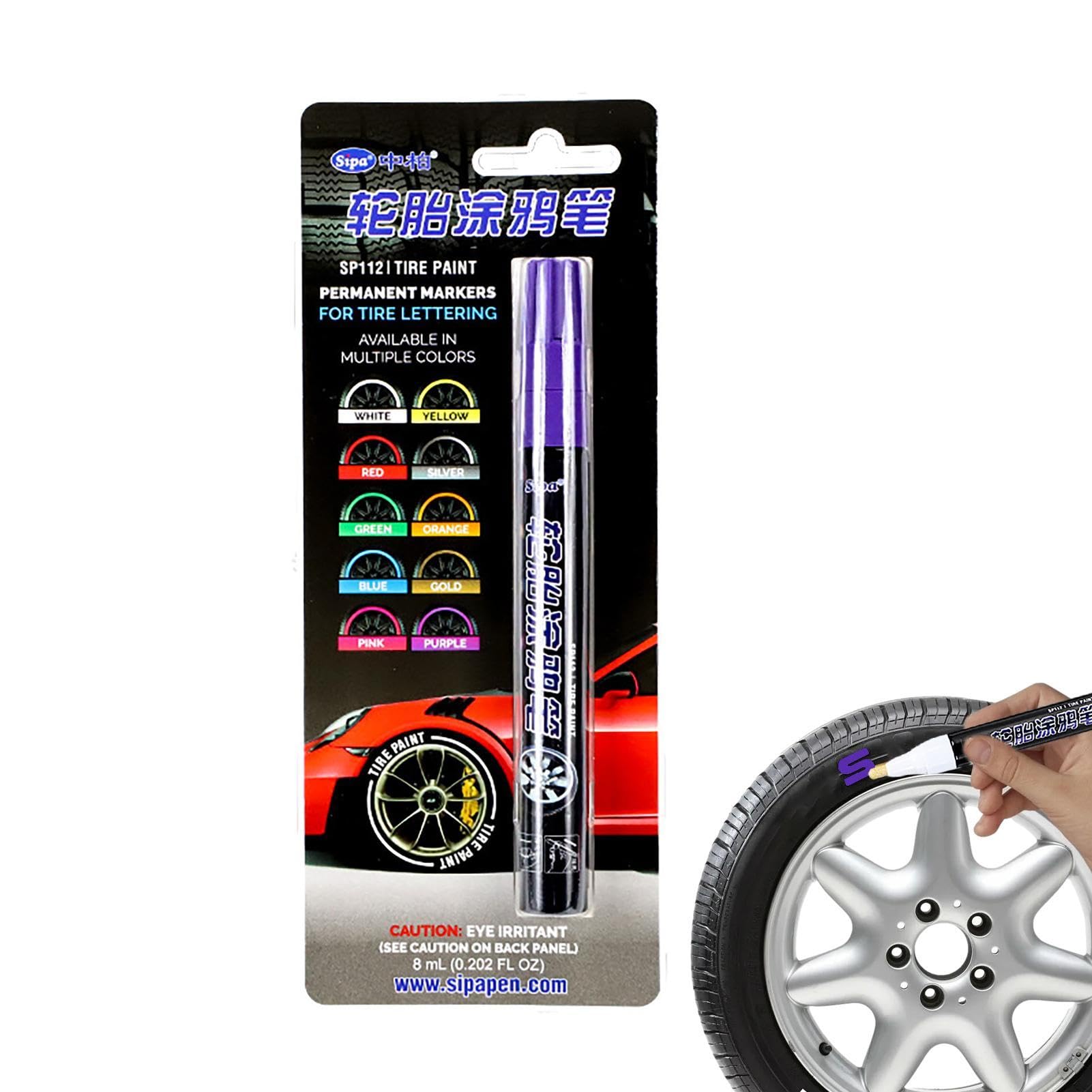 Pennarello Per Pneumatici Auto - Impermeabile, Resistente, Colore Rosso Per Marchiatura - Foto 12