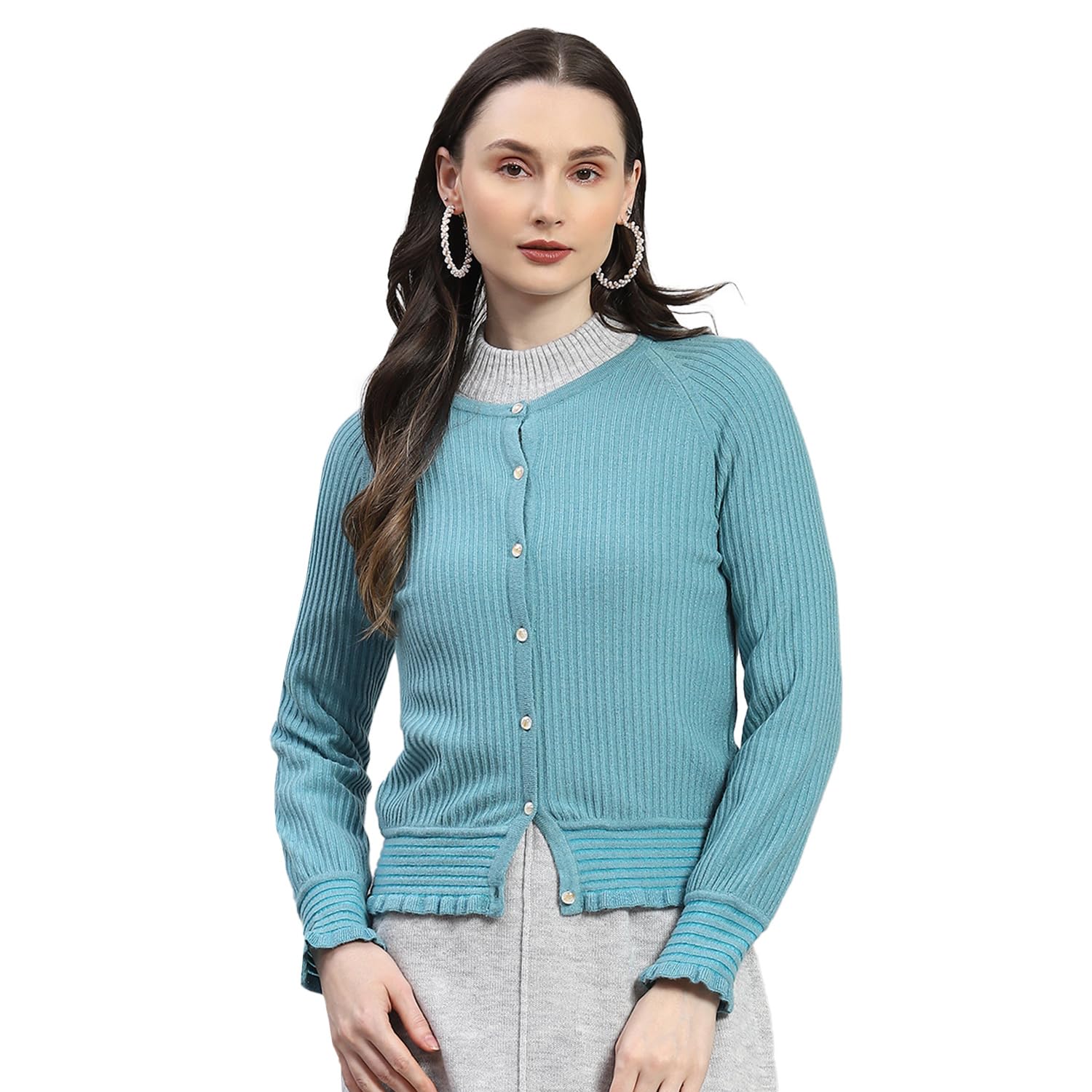 monte carlo Womens Self Design Round Neck Full Sleeve Cardigan (1239717RN)-picture-23