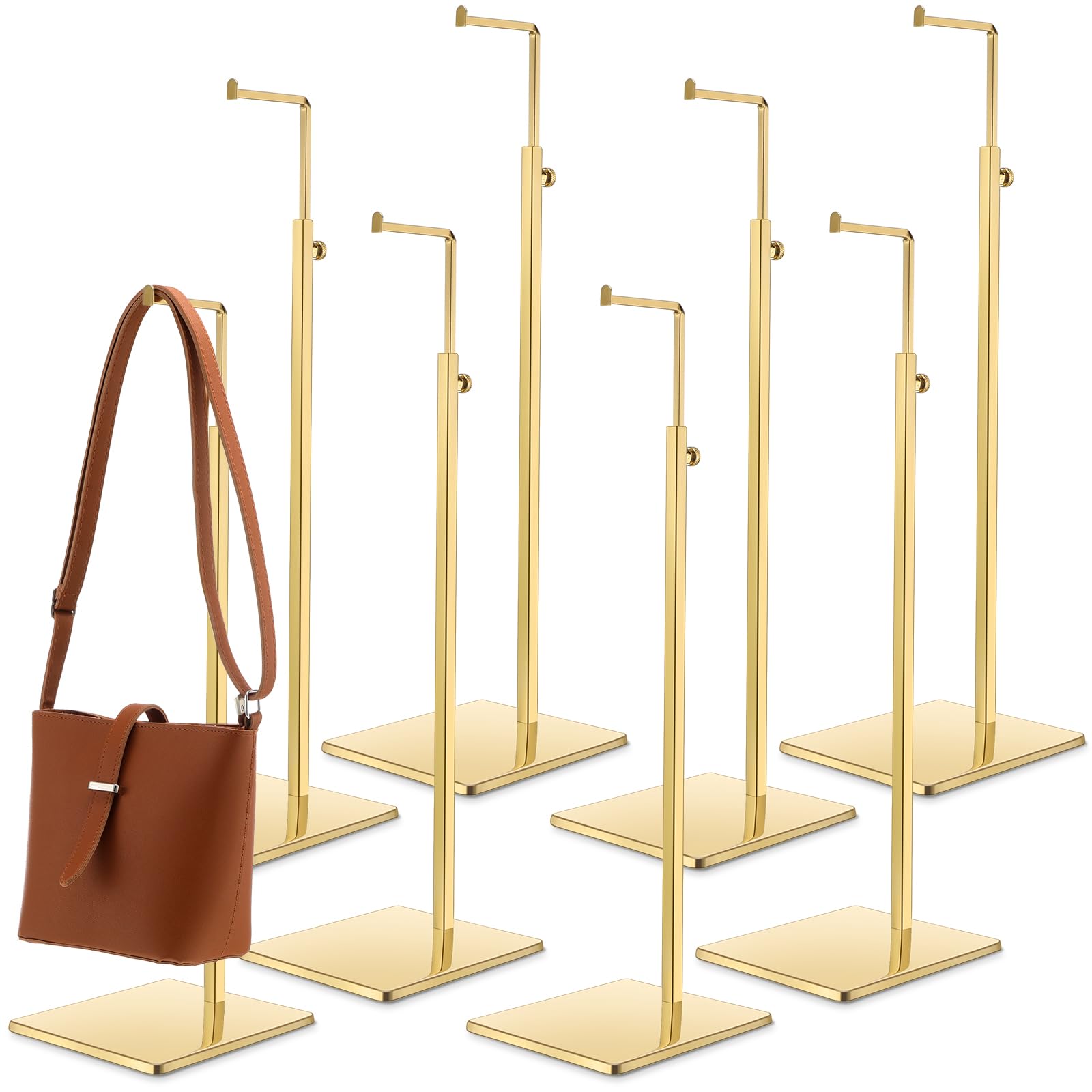 Présentoir pour sac à main en métal or lot de 8 supports d'exposition verticaux