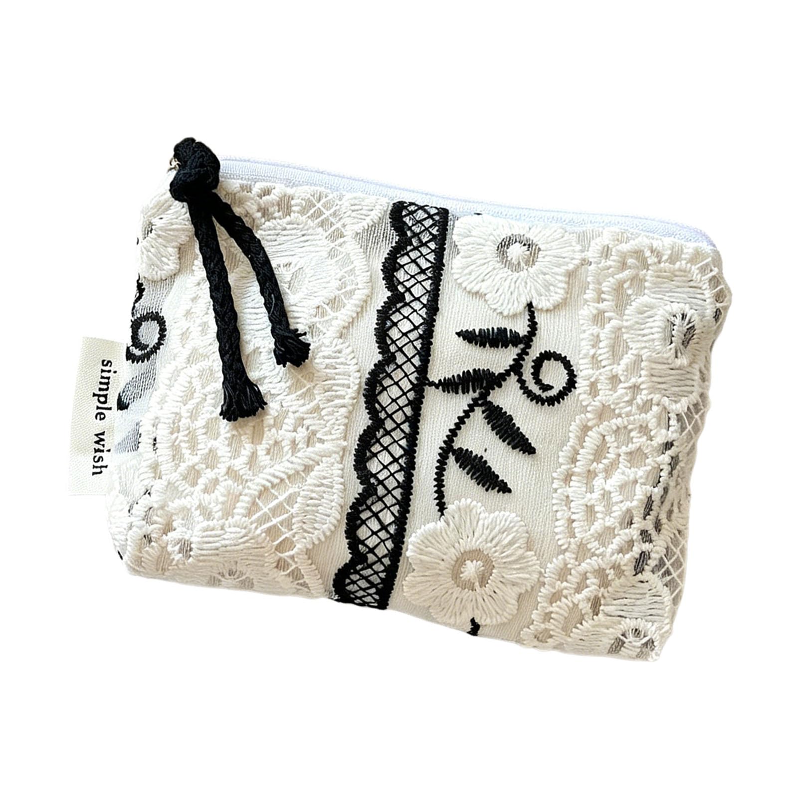 Xinsheinelry Artistic Cotton Linen Pouches with Delicate Embroidery Fashionable Miniature Bag for Keepsakes Collection Lovely Embellished Fabric Container