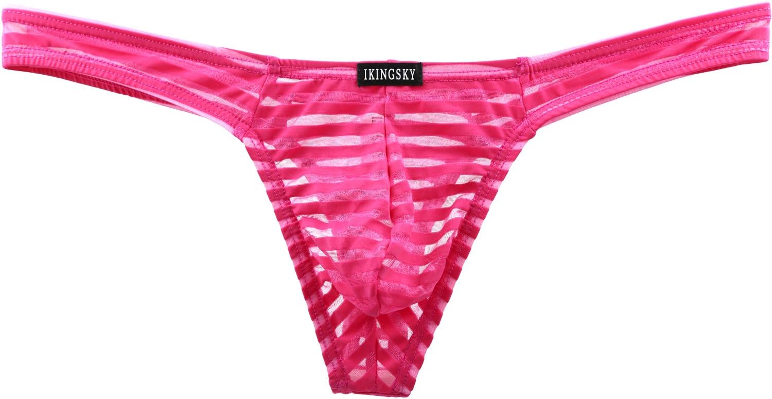 iKingsky Men's Sexy Transprant Thong Underwear Low Rise See Through Stretch Panties - Image 6