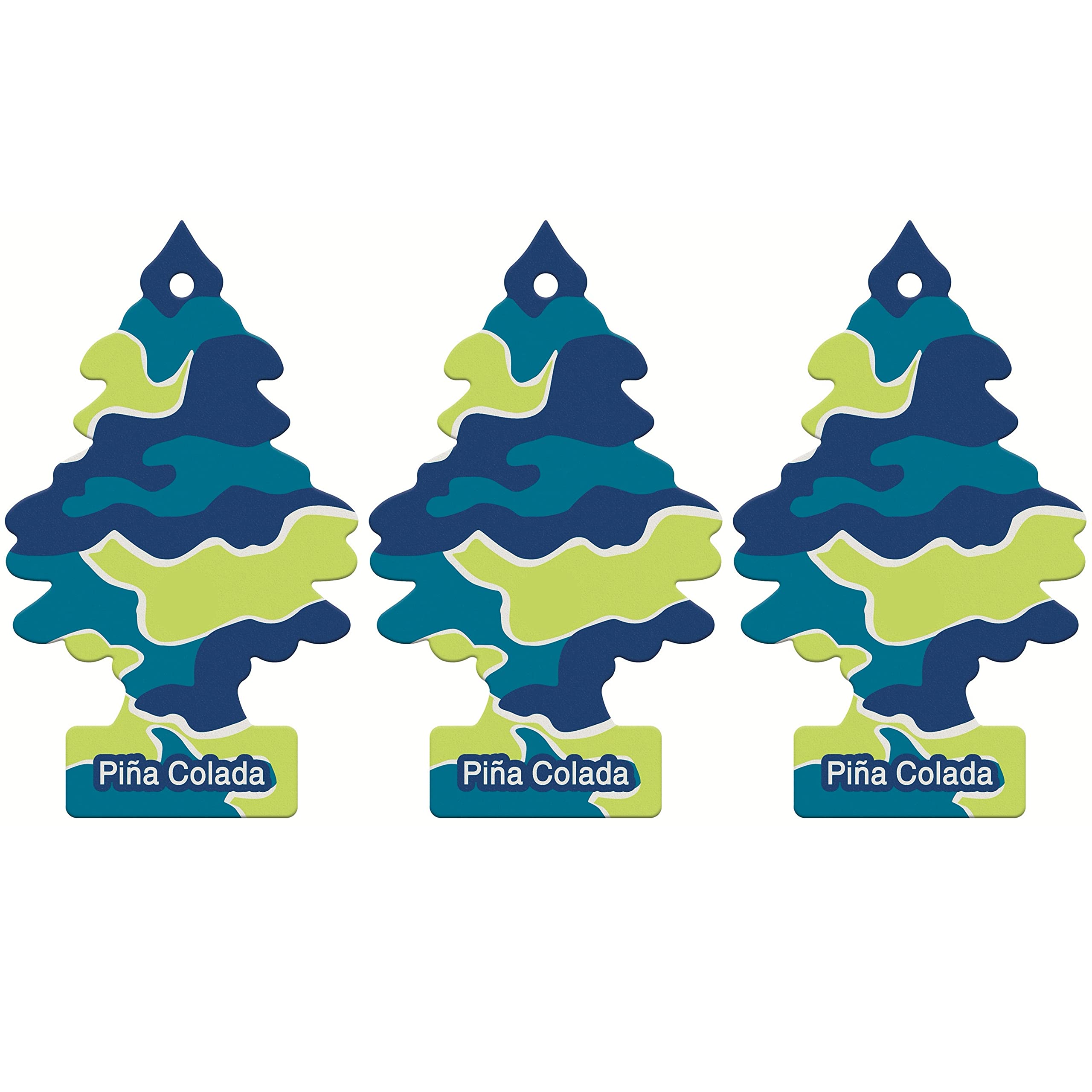 Little Trees Air Freshener Tree LTZ062 Pina Colada Fragrance For Car Home Boat Caravan - Triple Pack, Blue