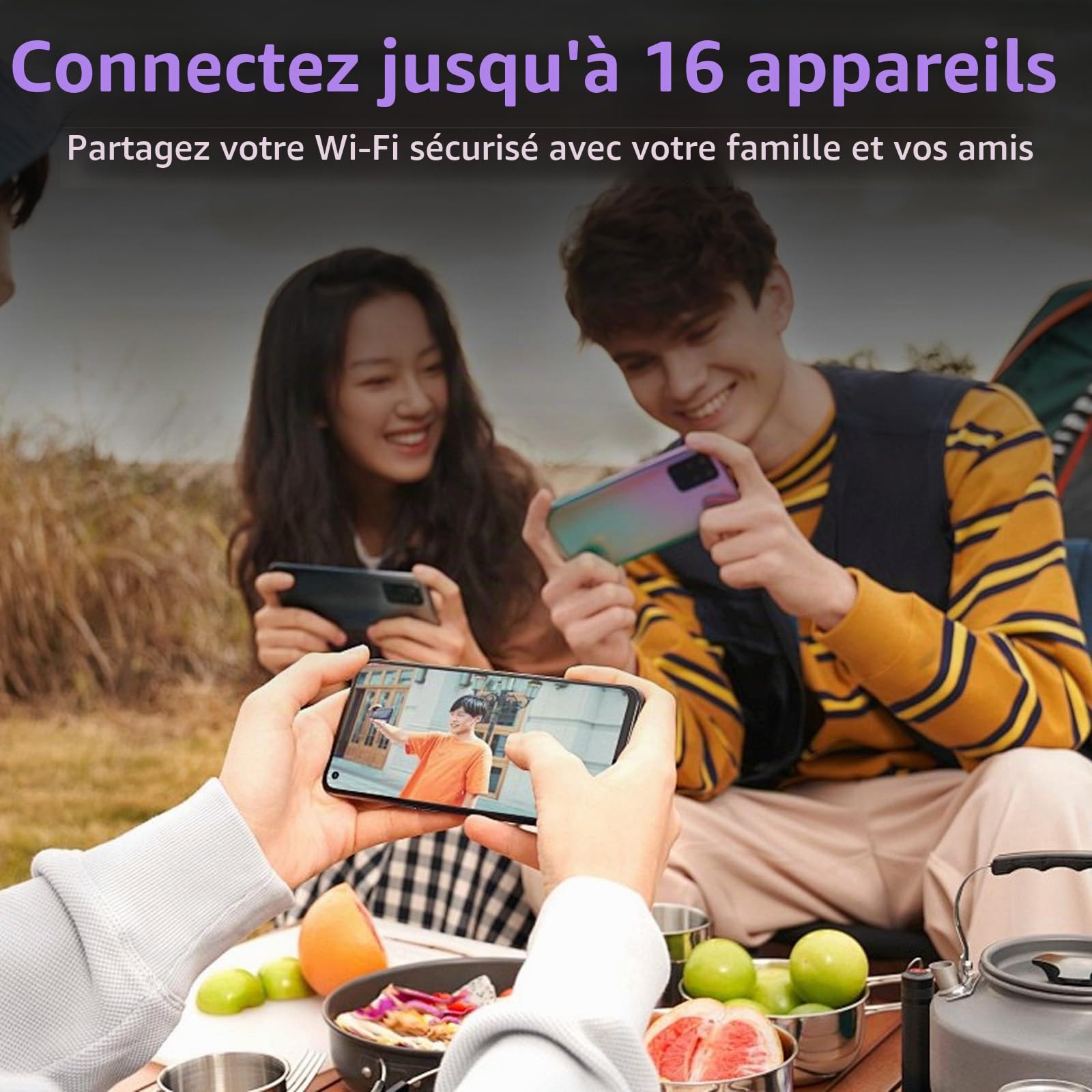 Routeur 5G Wi-FI 6 Portable - Jusqu'à 2,7 Gbit/s, 5000 mAh, Double Bande 5G, Wi-FI de Poche avec Couverture dans Plus de 200 Pays, connectable à jusqu'à 16 appareils