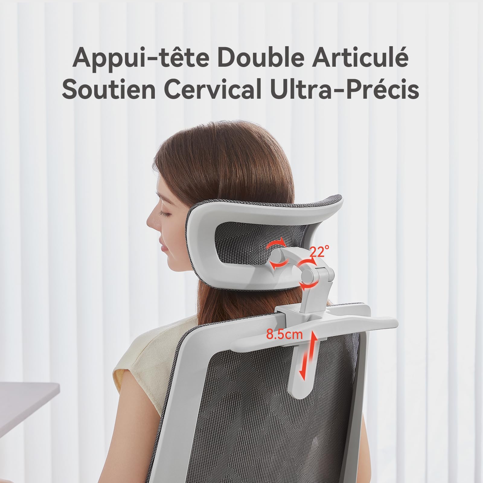 SIHOO M59AS Chaise de Bureau Ergonomique, avec accoudoirs 3D relevables, Double Dossier, Soutien Lombaire Dynamique adaptatif et Maille, idéale pour Le Bureau à Domicile.