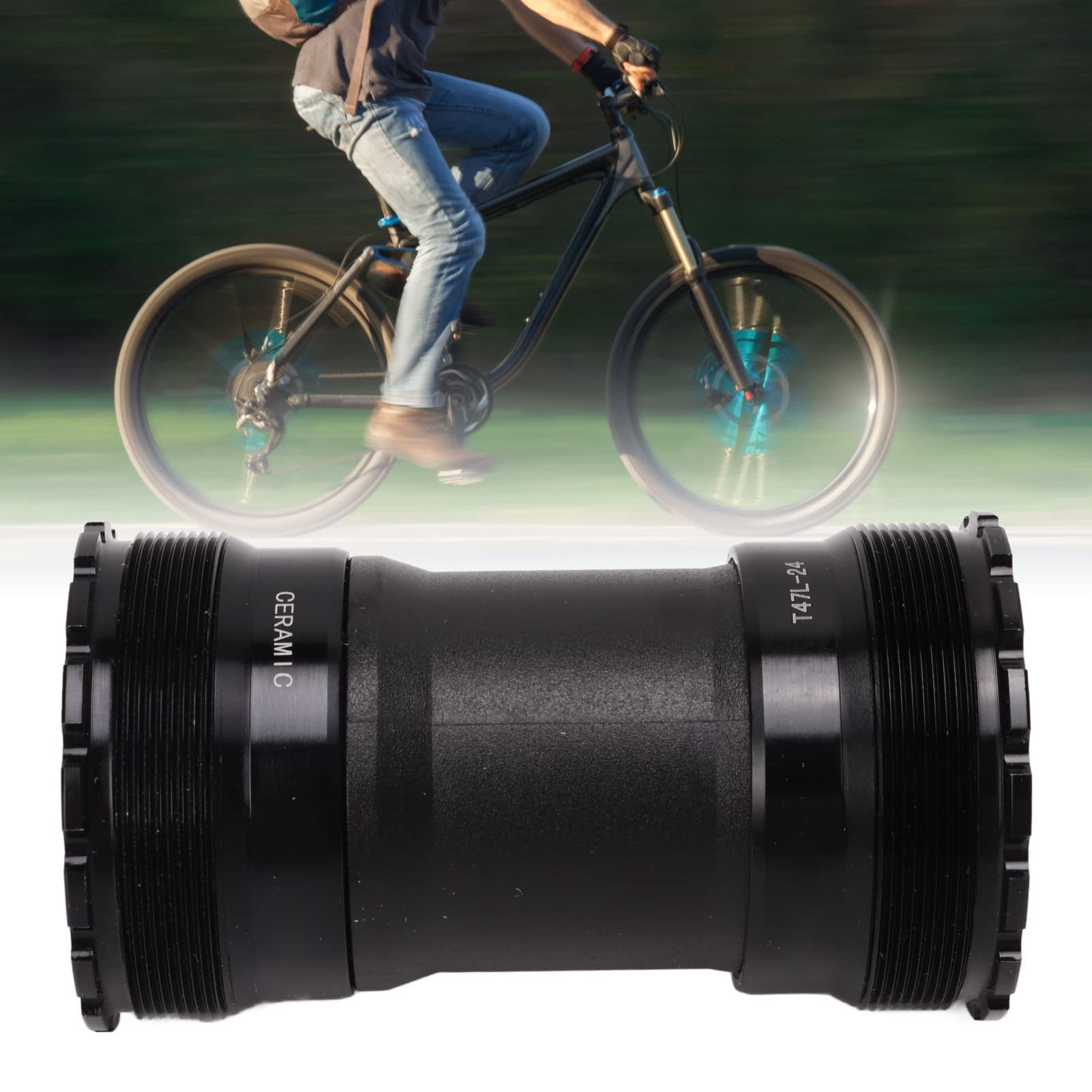 Soporte Inferior Bicicleta, Rodamientos Cerámica Alta Durabilidad, Eje 24mm T47 para Ciclistas Profesionales y Aficionados en Carretera y Montaña
