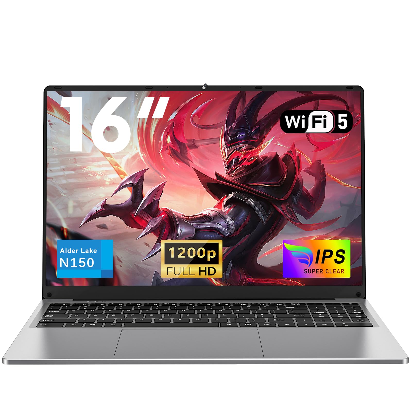 15.6 Inch Laptop 2026 with 4425Y Processor, 8GB RAM 256GB SSD Laptop Computer Pc, FHD 1920 x 1080P, 5000 MAh/38.5Wh, TF Card/Webcam/Touchpad, Student/Home/Business — view 9