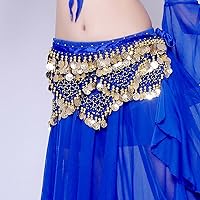 Vista 17 de Wuchieal Bufanda de cadera para mujer con monedas de oro, falda envolvente ruidosa