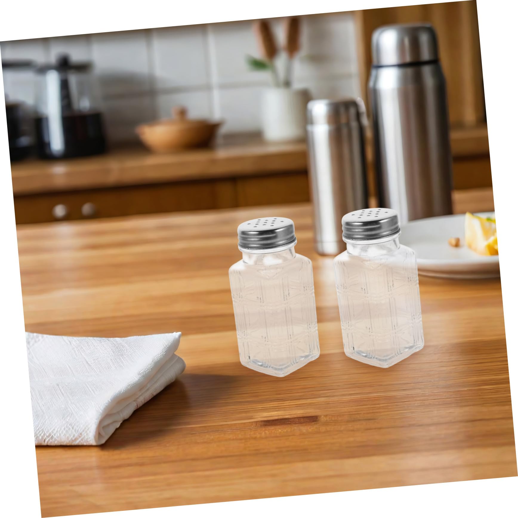 COLLBATH 16stücke Teilige Quadratische Gewürzgläser Aus Glas Mit Deckel Multifunktionale Gewürzbehälter Als Streuer Für Salz Und Gewürze Für Küche Und Zuhause