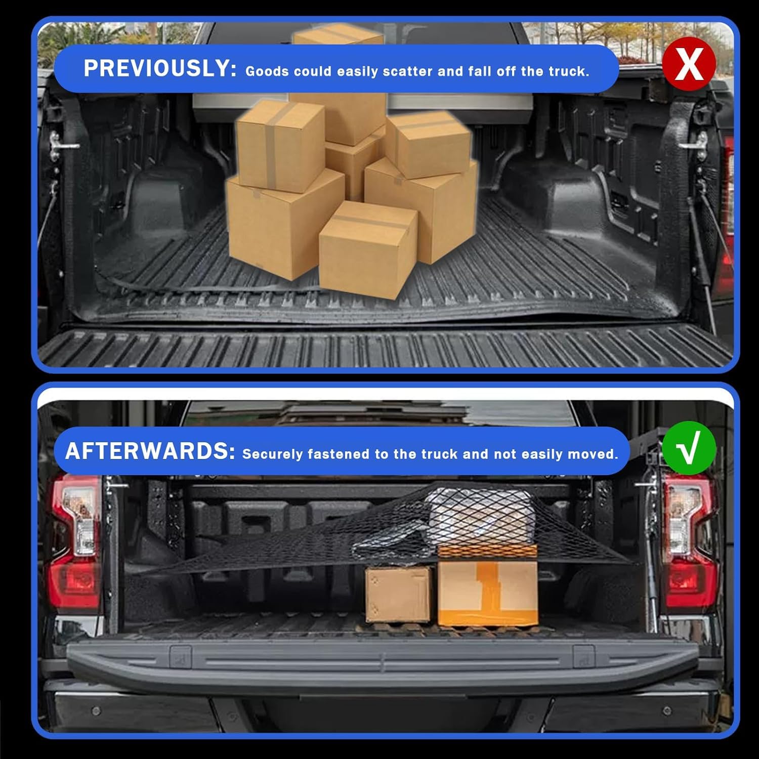 Rete Bagagliaio Camion per Alfa Romeo Giulia/Stelvio/Tonale | Rete Carico per Camion Leggeri Elastica Doppio Strato Rete per Portaoggetti Bagagliaio
