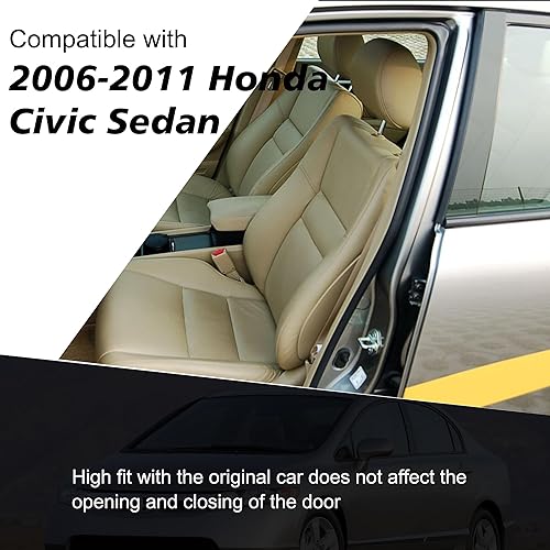 Miniatura 6 de BASIKER 6 piezas compatibles con Honda Civic Sedán 2006 2007 2008 2009 2010 2011, adhesivos antiarañazos para molduras de puertas de ventana,