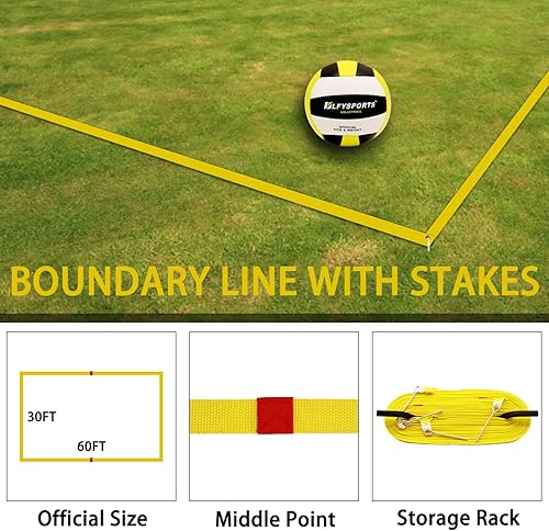 Miniatura 5 de Juego de red de voleibol portátil para exteriores, juego de voleibol profesional con postes de altura ajustable, marcador de puntuación, línea de