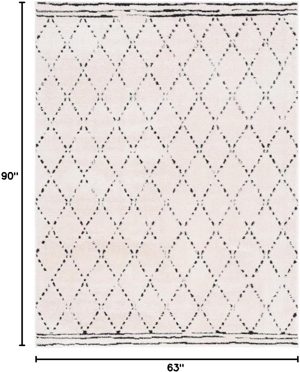 SAFAVIEH Melody Collection Area Rug - 5'3" x 7'6", Ivory & Black, Trellis Design, Non-Shedding & Easy Care, Ideal for High Traffic Areas in Living Room, Bedroom (MEL102A)