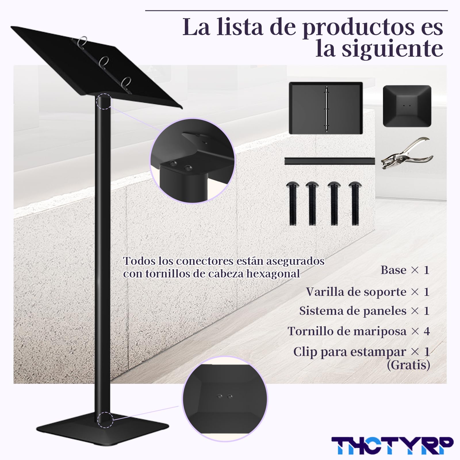Soporte de menú, soporte para nombres, menús, exterior, pizarra de espera, visualización de menú, soporte para nombres, soporte, cerrado, letrero, herramientas incluidas, fácil de montar