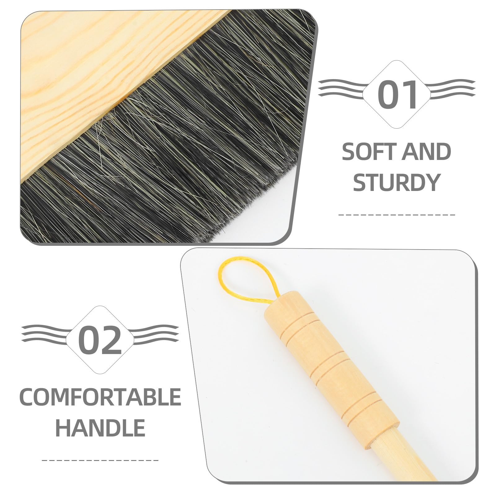 CRAFTHROU Ergonomisches Besen mit Weichen Borsten und Kehrschaufel Satz Verschleißfest und Leicht zu Bedienen für Werkstätten und Garagen