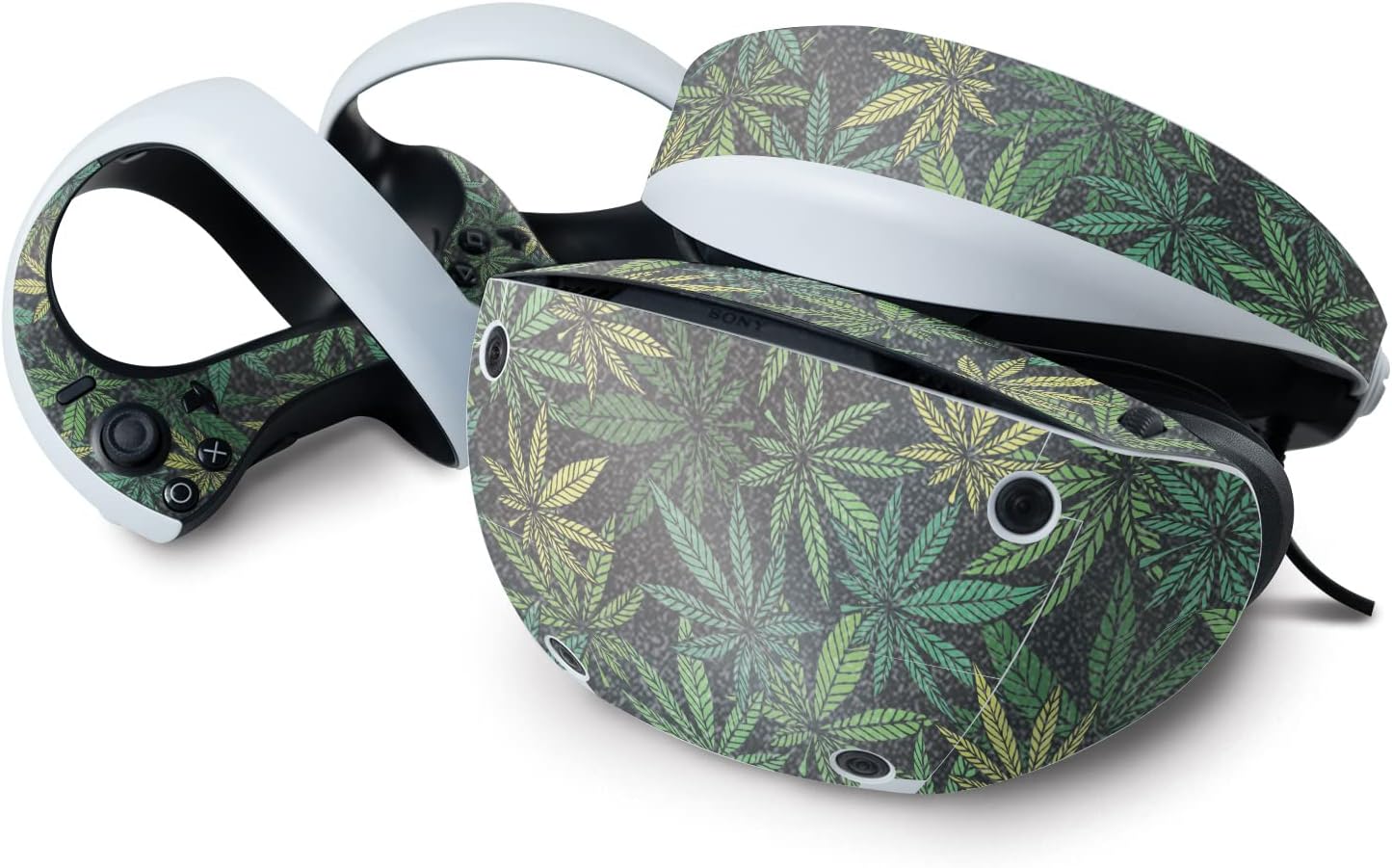 MightySkins Glossy Glitter Skin Compatible with Sony Playstation VR2 - Cannabis Culture | Protective, Durable High-Gloss Glitter Finish | Easy to Apply | Made in The USA
