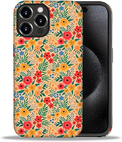 Miniatura 164 de Funda para iPhone 11 Pro Max, flores rojas coloridas 2 en 1, carcasa rígida + silicona, a prueba de golpes, protección contra caídas compatible con