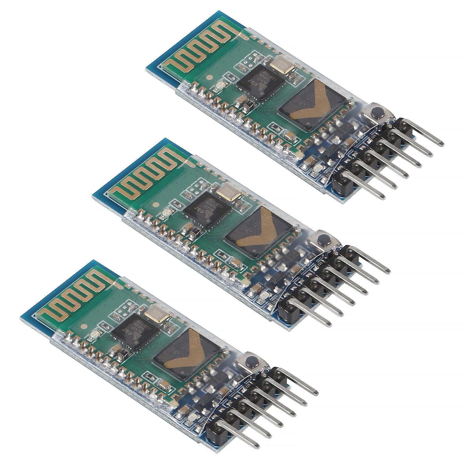 3pcs HC-05 Wireless Bluetooth Modules RF Wireless Bluetooth Transceiver Master Slave Integrated 6 Pin Wireless Serial Port Communication BT Module for Arduino