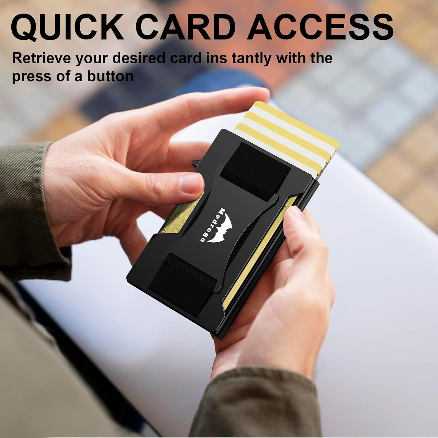 Smart Wallet for Men Slim Minimalist: Metal Pop Up Wallet - RFID Front Pocket Credit Card Holder - Gift for Male Husband at Anniversay Brithday - Image 6