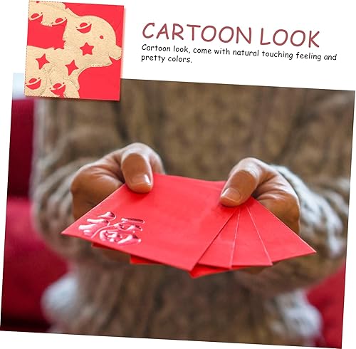 Miniatura 2 de EXCEART 120 paquetes rojos del año 2023 del conejo rojo tradicional bolsillo rojo 2023 bolsa de dinero de la suerte bolsa de dinero de año nuevo