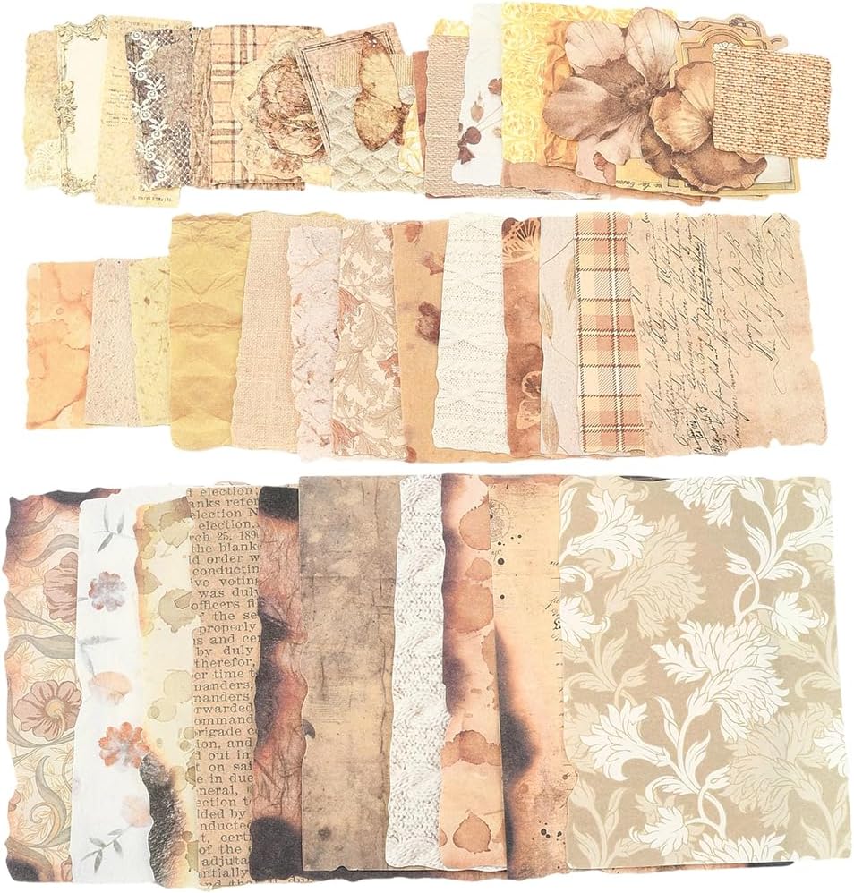 50 Styles 100 Sheets Scrapbook Stationery Paper Collage Paper Packs Bulk Aesthetic Flower Vintage European Assorted Styles Collage Sheets for DIY Crafts Junk Journal Scrapbook Decorations
