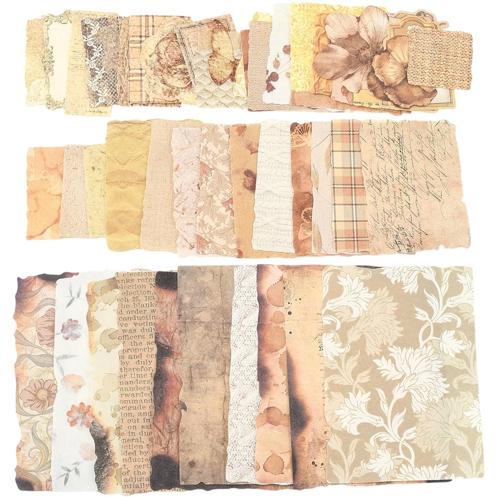 SOFPLATE 50 Styles 100 Sheets Scrapbook Stationery Paper Collage Paper Packs Bulk Aesthetic Flower Vintage European Assorted Styles Collage Sheets for DIY Crafts Junk Journal Scrapbook Decorations