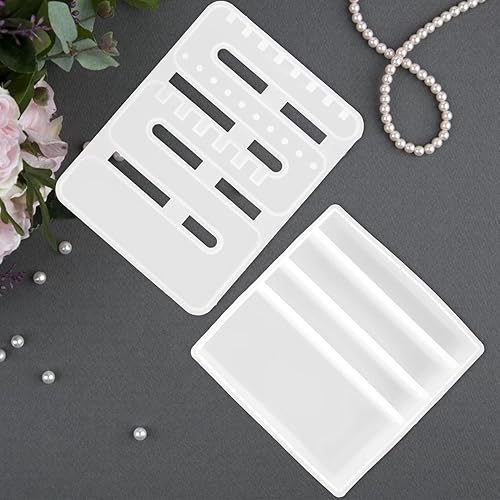Miniatura 5 de Moldes para anillos de resina para joyas, 1 juego de organizador de joyas de silicona, molde de resina, soporte para aretes, molde para colgar