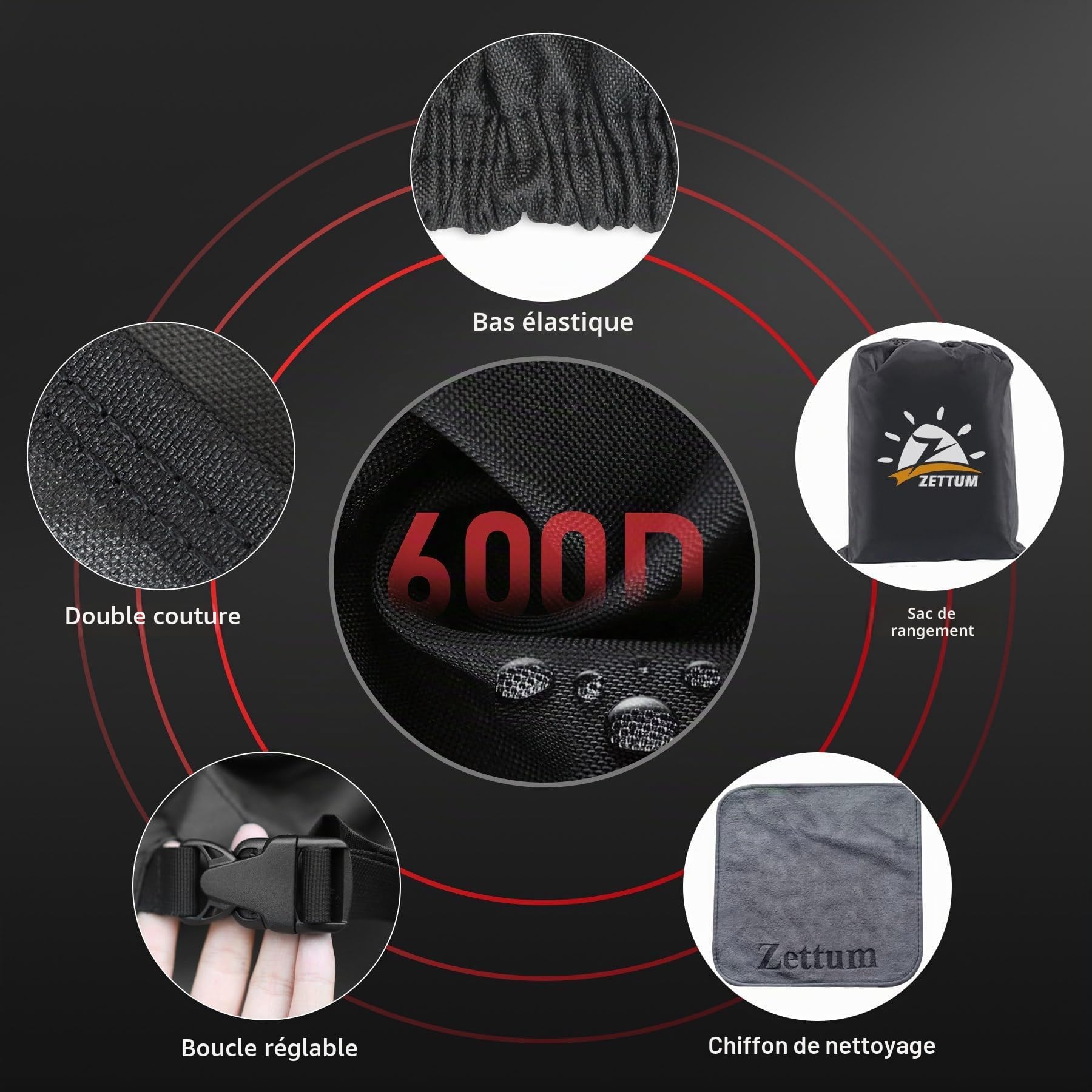 Zettum Housse de souffleuse à neige – Housse de souffleuse à neige 600D imperméable et résistante pour l'extérieur, ajustement universel pour EGO, Honda, Ryobi, Cub Cadet, Ariens, Troy Bilt, Snow Joe