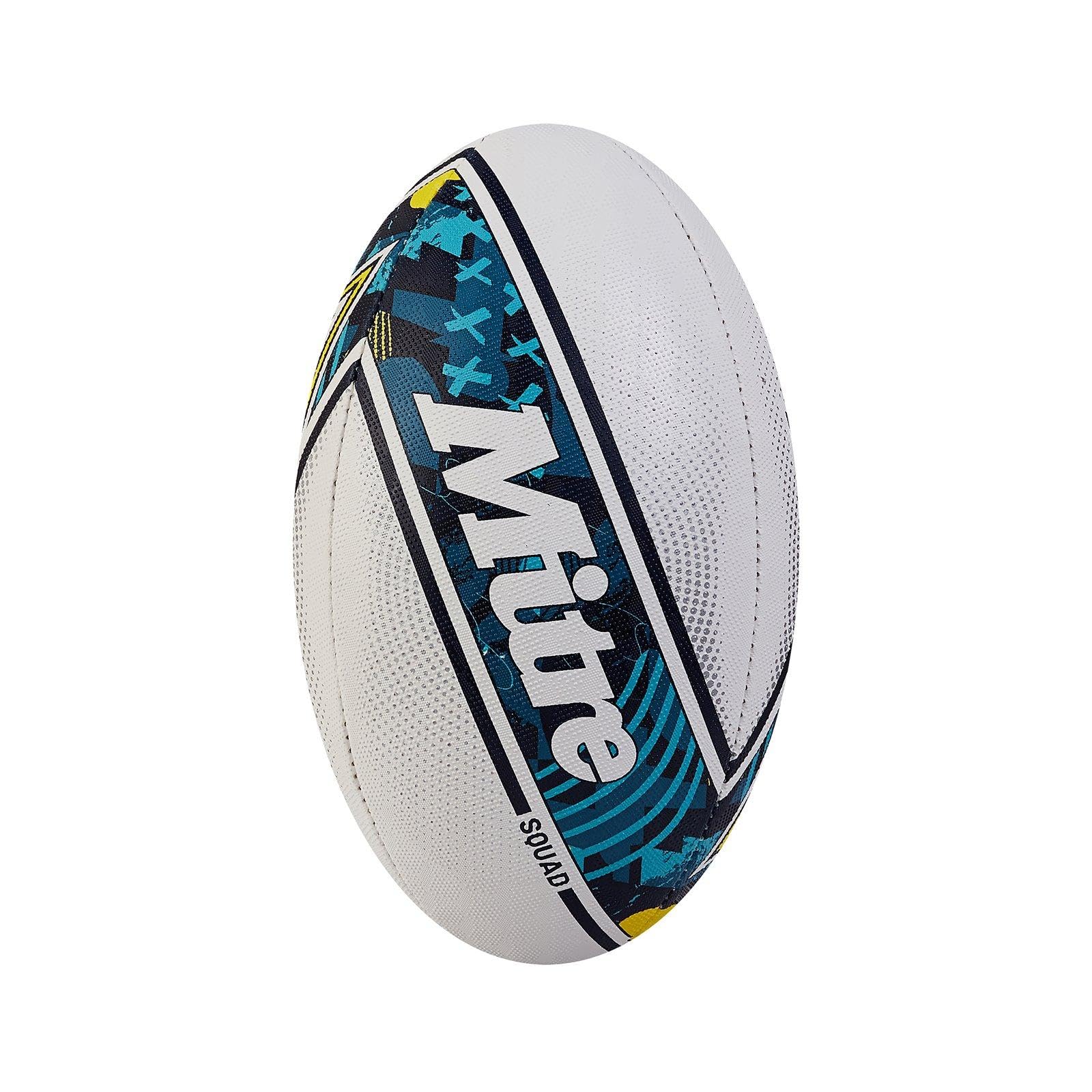 Mitre Squad Rugby Ball (5) (White/Blue/Black)