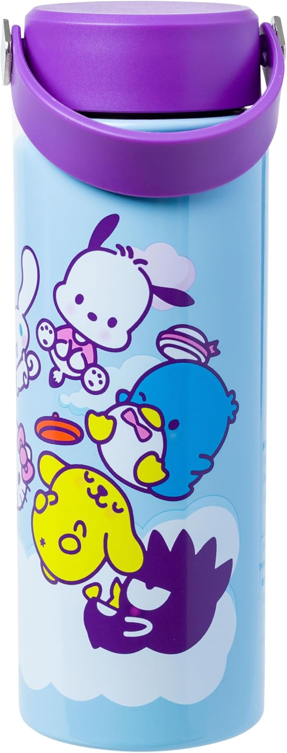 Silver Buffalo Sanrio Above the Clouds Group 20oz. Stainless Steel Water Bottle w Swivel Handle - Image 4