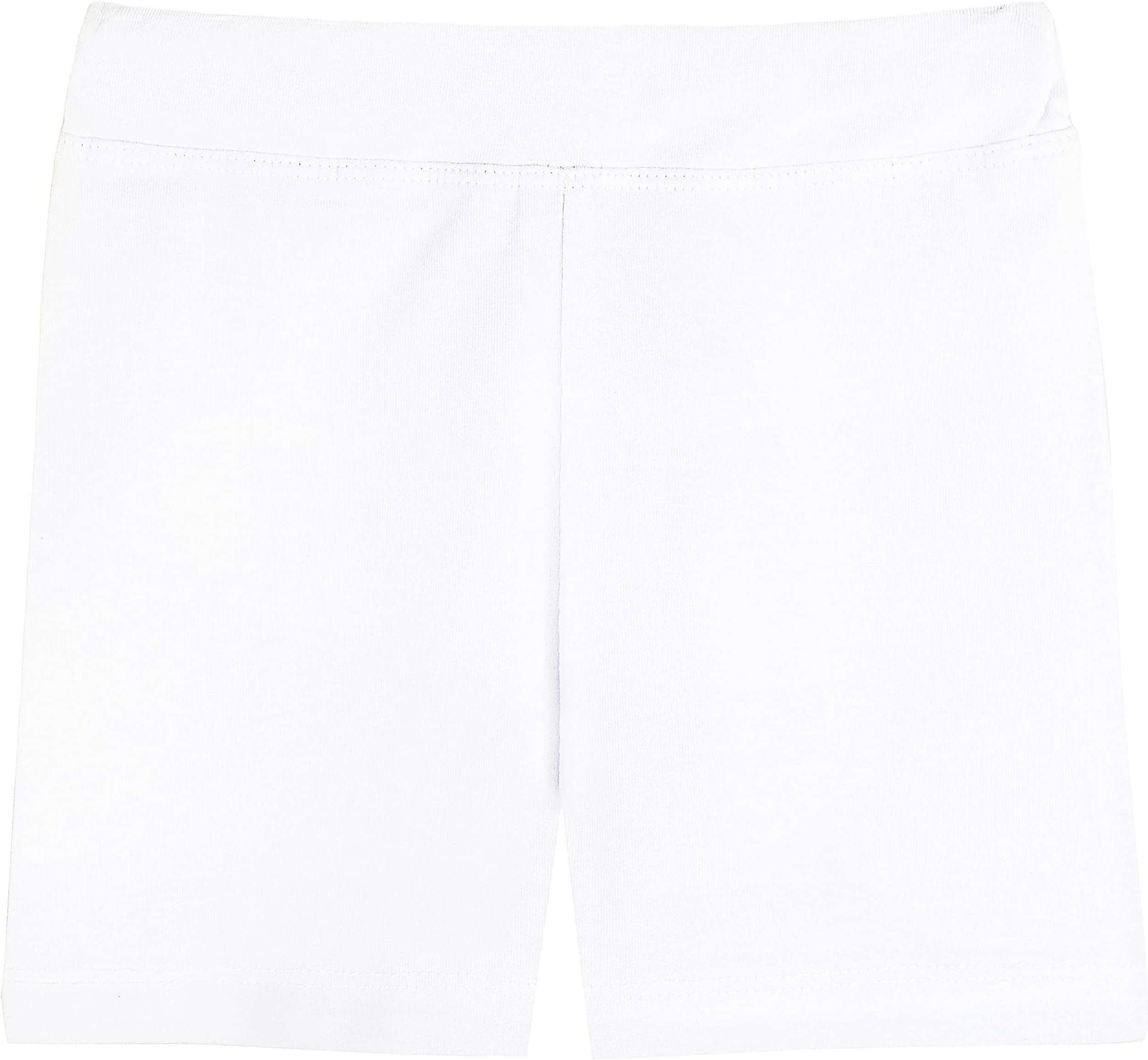 Lovetti Girls' Basic Solid Soft Dance Short for Gymnastics or Under Skirts 3T White