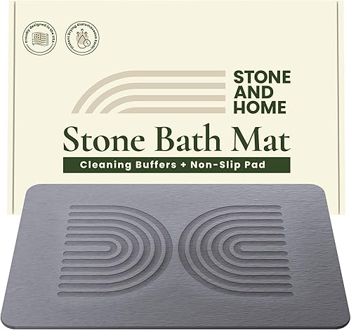 Stone & Home Stone - Tapete de baño de tierra de diatomeas, piedra de diatomita, tapete de baño de piedra de diatomita para baño, tapete de baño de