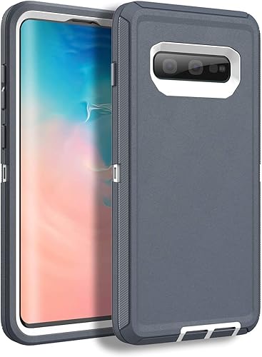 MXX Funda protectora resistente para Samsung Galaxy S10 Plus de 6.4 pulgadas (sin protector de pantalla integrado) de 3 capas de goma resistente a