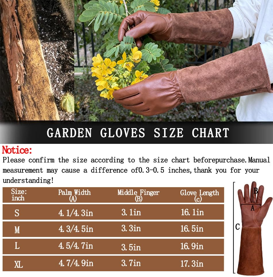 Gants de jardinage en cuir de vachette robuste et durable - 4