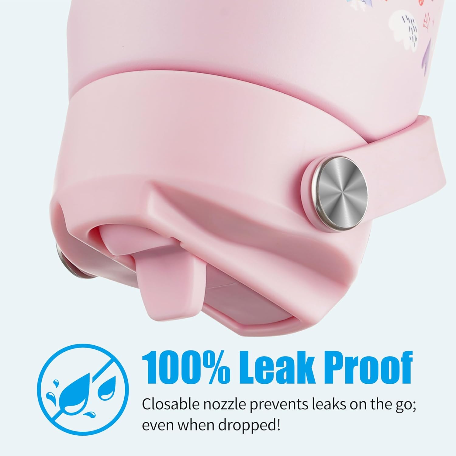 OLDLEY kids Water Bottle - 18oz Insulated Stainless Steel - Wide Straw Lid, Non Spill, Leakproof, Kids Water Bottle for School,Unicorn - Image 4