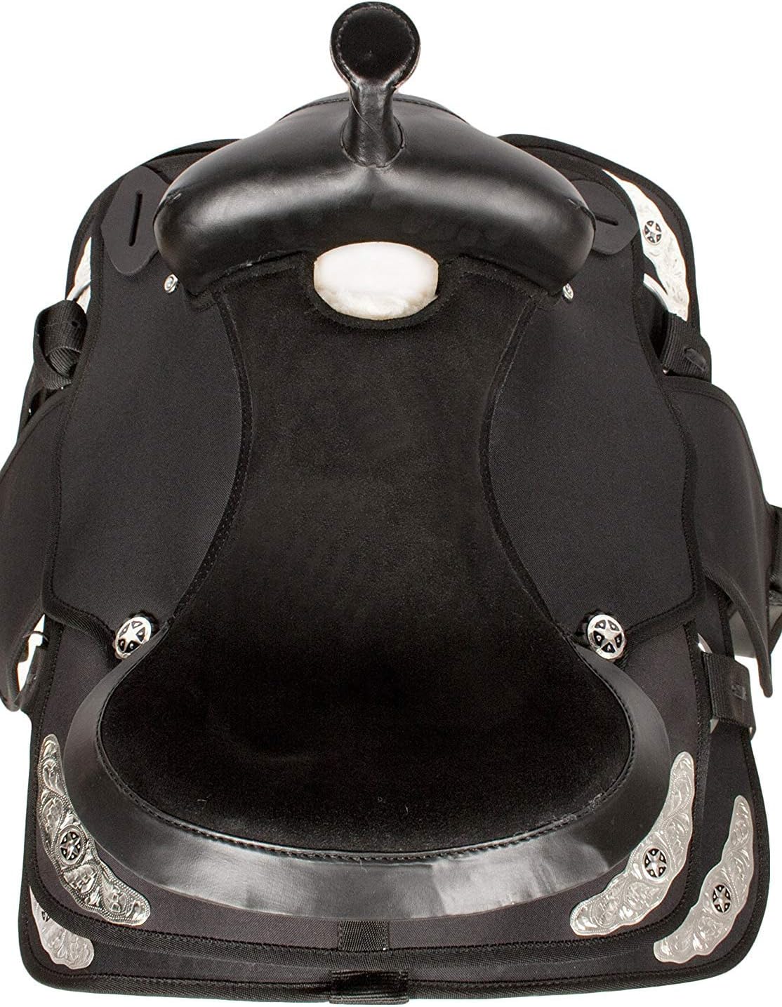 Western Barrel Racing Handmade Synthetic Cordura Horse Saddle Lightweight Trail Tack Equestrian Get Matching Headstall, Breastplate & REINS, Size: 10-18 inches Seat, DD29