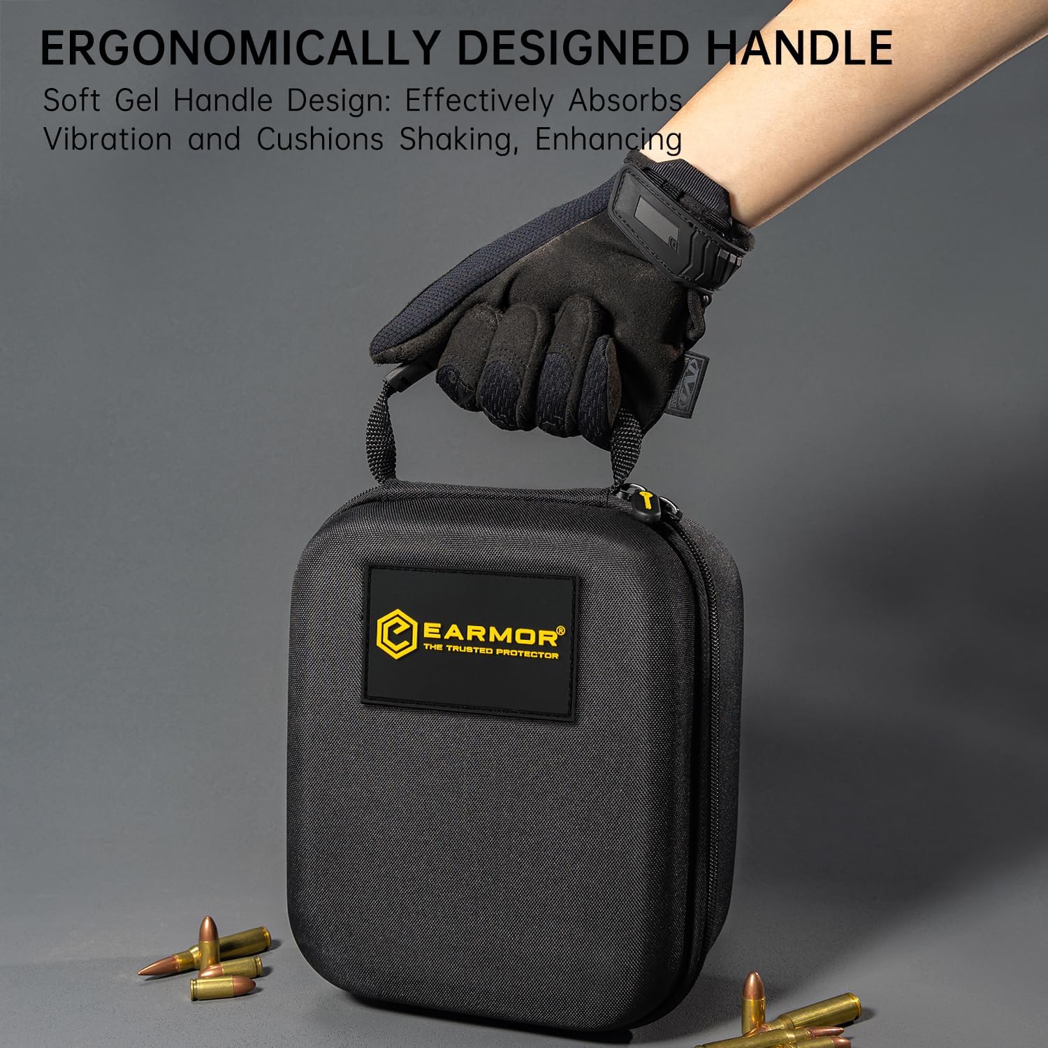 EARMOR Storage Case for Shooting Ear Protection Earmuff Glasses & Accessories, Weather-Resistant Durable Dustproof Hard EVA Carrying Storage Bag for Hunting Electronic Shooting Ear muff - Image 6