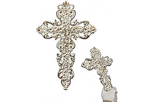 12" Large Carved 3D Decorative Cross: A Divine Accent for Your Home