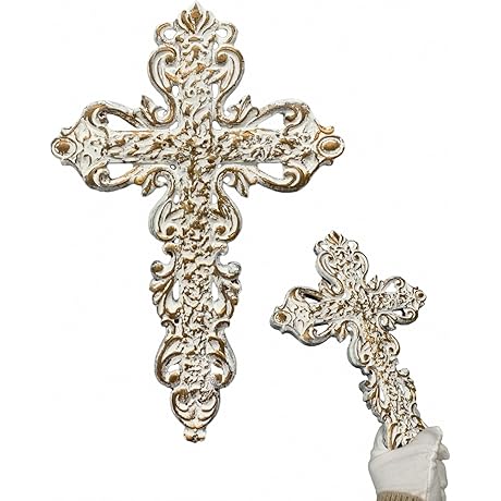 12" Large Carved 3D Decorative Cross: A Divine Accent for Your Home