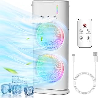 Portable Personal Air Cooler with Water Tank & Adjustable 3-Speed Fan, USB Powered Compact Desk Cooling Device for Home, Office, Bedroom & Travel Use