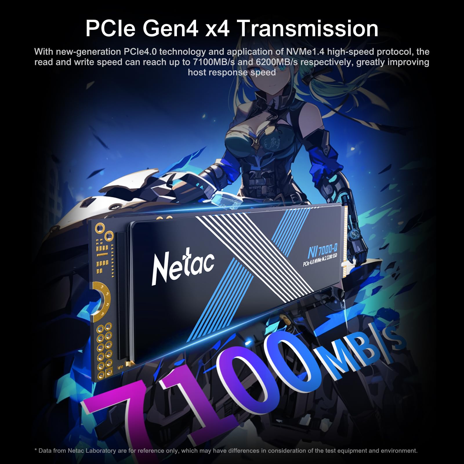 Netac 1TB PCIe Gen4x4 M.2 SSD Up to 7,100 MB/s NVMe Internal